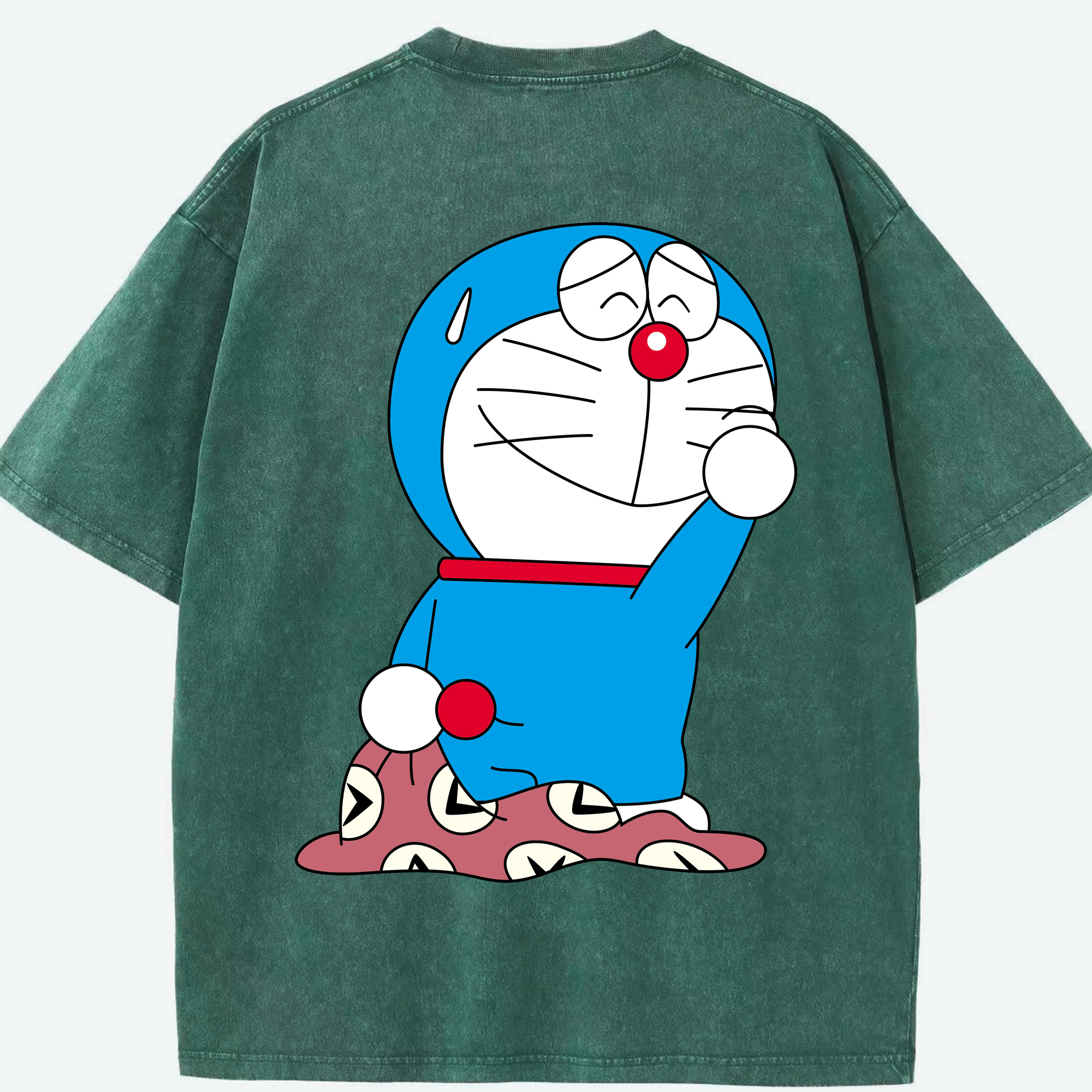 （画像用） ドラえもん Doraemon 綿100% ヴィンテージ風 半袖Tシャツ（背面プリント）